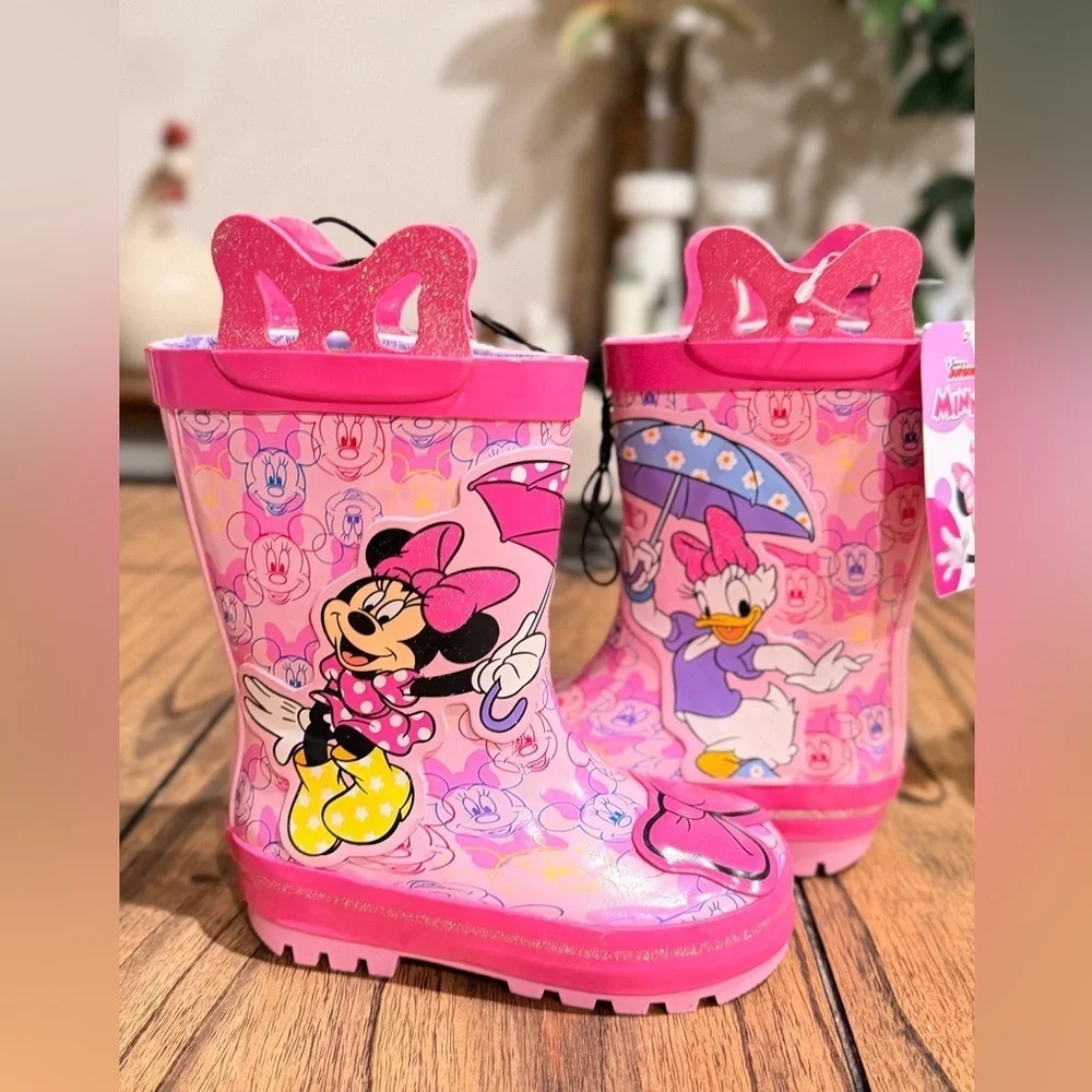 Minnie Mouse Toddler Girls Rain Boots, Sizes 5/6 NEW
